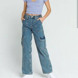 BDG Blue Flare Wide Leg Jeans High-Waisted